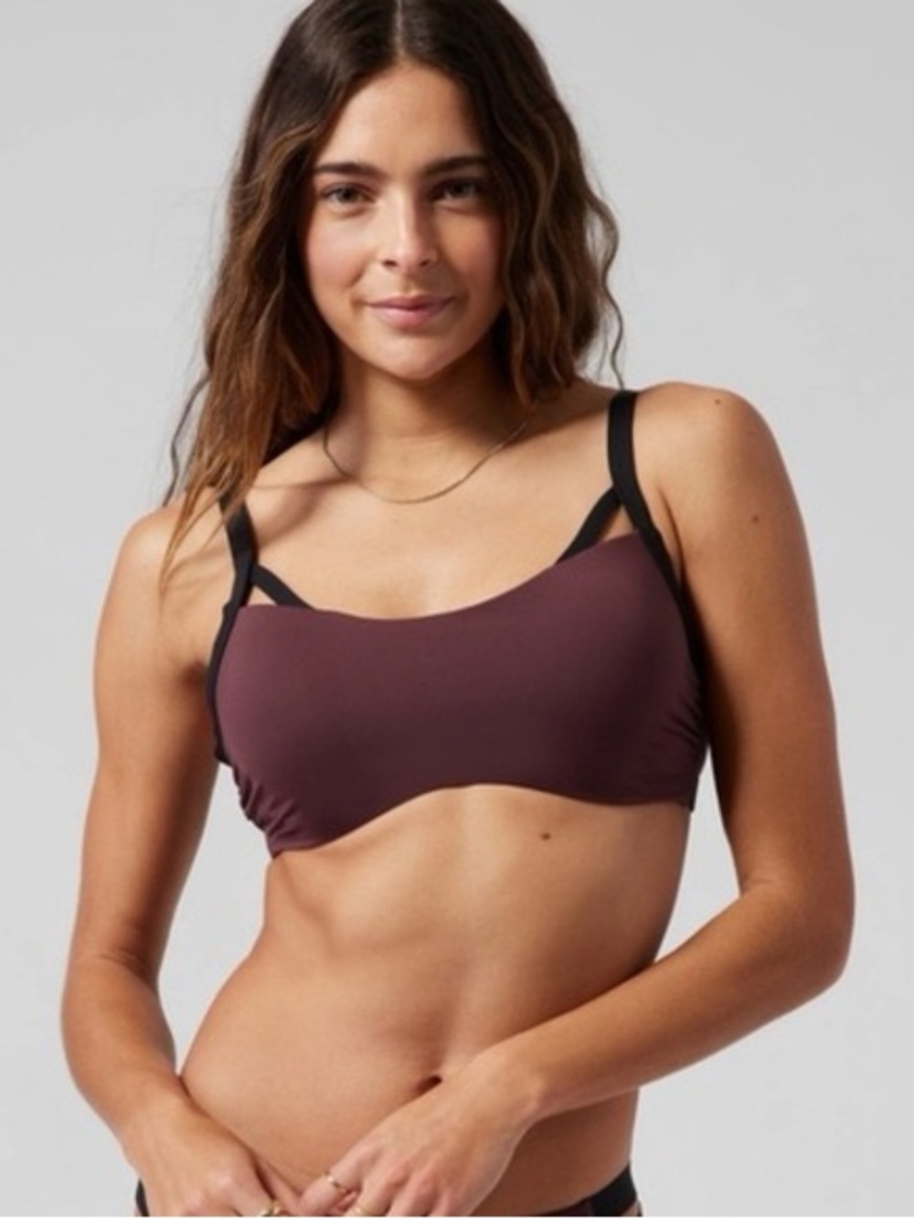 Athleta Palm Bra Athletic Swimwear Or Sports Bra Top In Plum Size 34 B/C